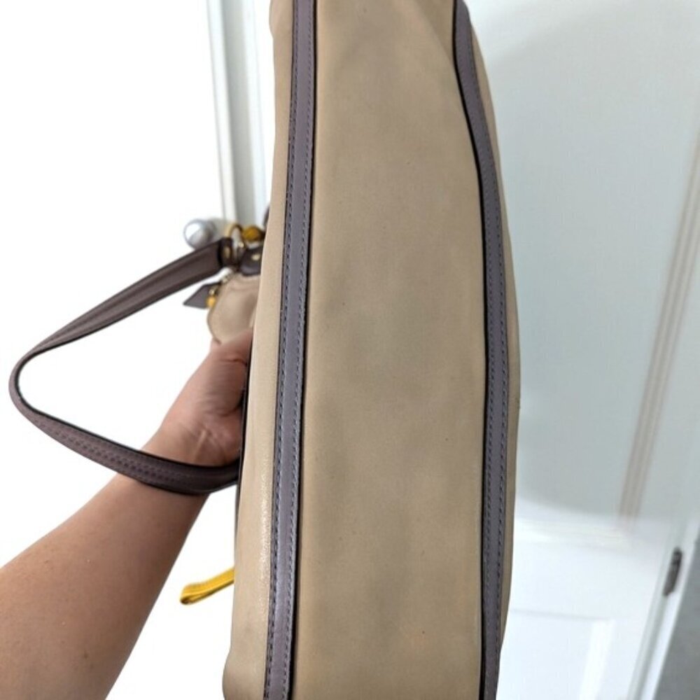Coach Poppy Halie Cappuccino/Oyster Glam Shoulder Tote Bag - Picture 8 of 16